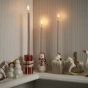 FIGUR SNEMAND T/KERTELYS I KERAMIK