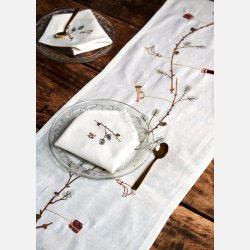 Mundserviet med broderi, jul