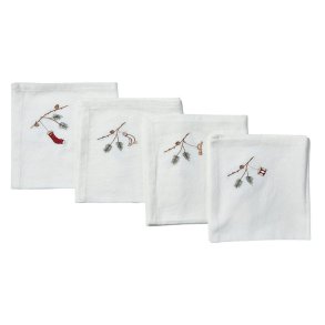 Mundserviet med broderi, jul