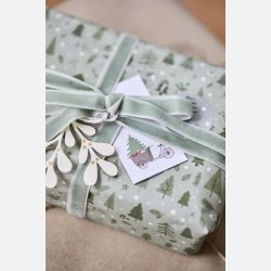 Papirrulle grn juleskov 5 m/rulle