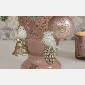 Fugle p klokke/kogle,  til ophng, 2 stk