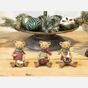 Siddende bamse m. legetj, brun