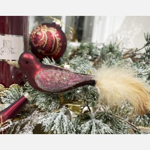 Deko glasfugl, mat rd