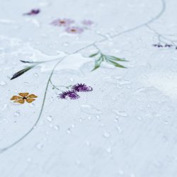 Dug coated med print, hvid med blomst