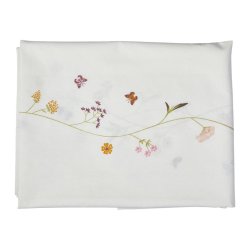 Dug coated med print, hvid med blomst