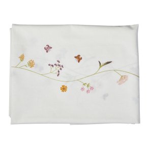 Dug coated med print, hvid med blomst