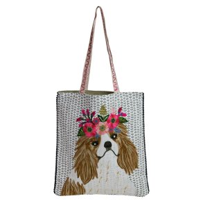 Net med broderi, hund