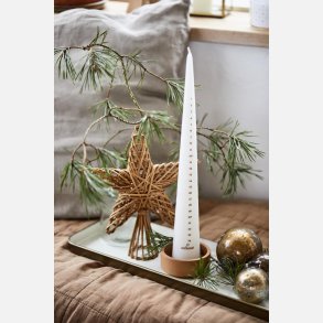 Kalenderlys 1-24 hvid m/kobbertal kegleformet hnddyppet lakoverflade paraffin