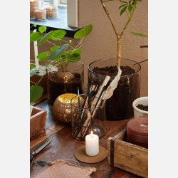 Lygte m/blomster hulmnster kokosnd 