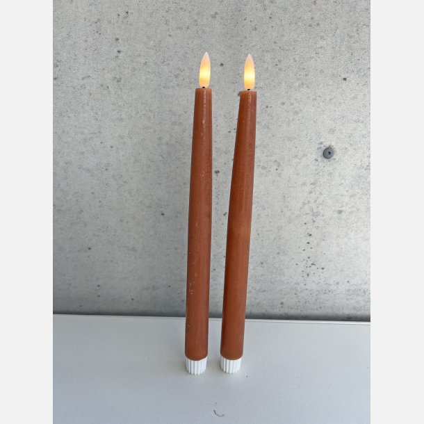 LED kronelys, 2 stk i pakke orange