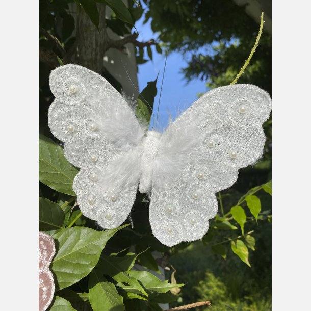 Deko sommerfugl,  hvid