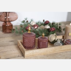 Liva krukke, med guldkant,  Blush