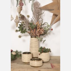 Gaia vase, Creme/guld