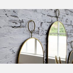 Spejl m. messingramme