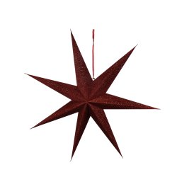 Julestjerne med glitter og LED, Rd