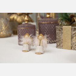 Engle, siddende, 2 stk., Lyserd