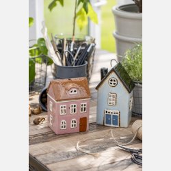 Hus t/fyrfadslys Nyhavn dobbeltdr sort tag