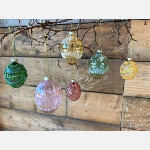 Evie glasg med glitter til ophng, Grn