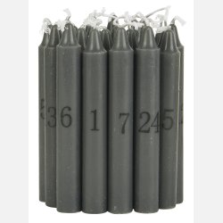 Kalenderlys 1-24 kertelys mrkegr m/sorte tal