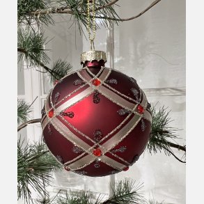 Julekugle med pailletter, rd