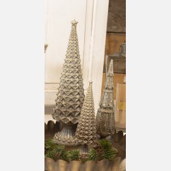 Tr med draperinger, brun/guld