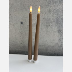 LED kronelys, 2 pak,  karamel