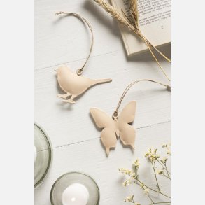 Ophng m/jutesnor 2 stk. fugl/sommerfugl Coral Sands