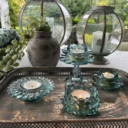 Fyrfadsholder, blomst, mint