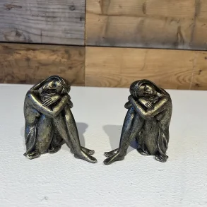 Kvinder, siddende, 2 stk., antik look