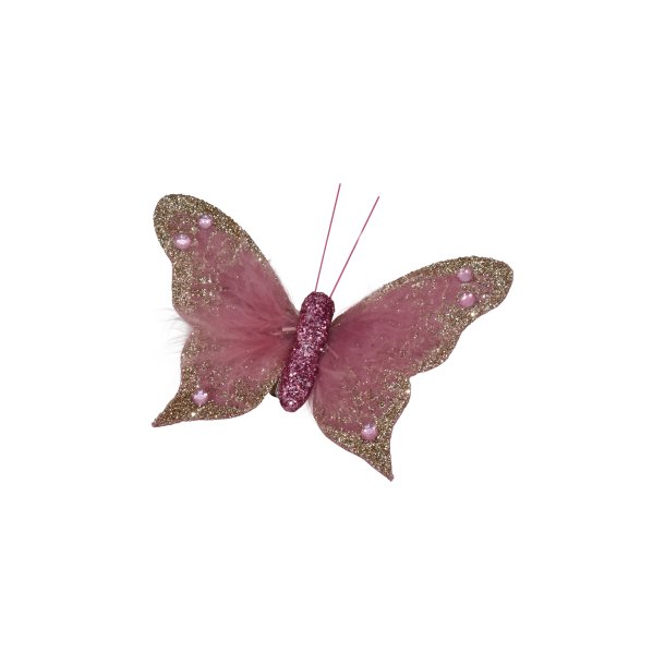 Deko sommerfugl, pink