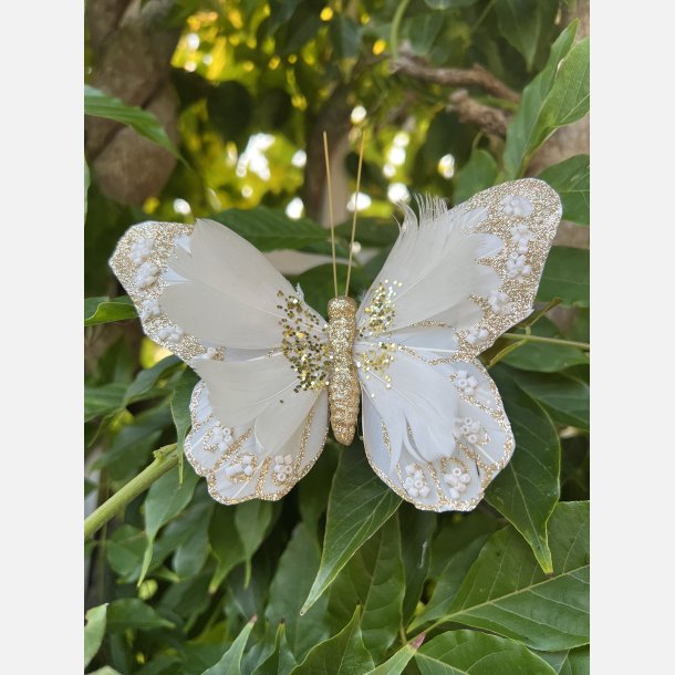 Deko sommerfugl, hvid