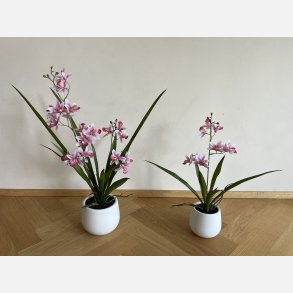 Kunstig orkid, rosa/hvid