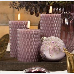 LED bloklys med mnster, gl. rosa