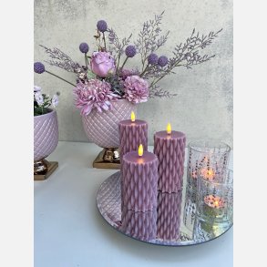 LED bloklys med mnster, gl. rosa