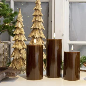 LED bloklys shine, mrkebrun, L