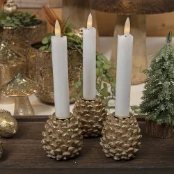 Lysestage, kogle guld