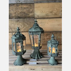 Lanterne p fod, antik brun