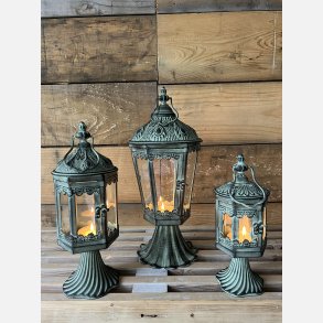 Lanterne p fod, antik brun