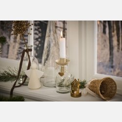 Ib Laursen, Juletr� glas klar m/guldfarvet blomsterranke indgraveret