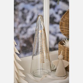 Ib Laursen, Juletr� glas klar m/guldfarvede blomsterstilke h�ndmalet