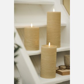 LED-bloklys m/varm flamme indendrs, stor, Hr