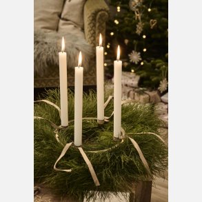 Adventlys 1-4 ske m/4 kronelys rustik prget tal hvid stearin