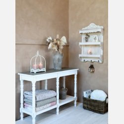 Lanterne m. 2 holdere til lys og dekor, creme