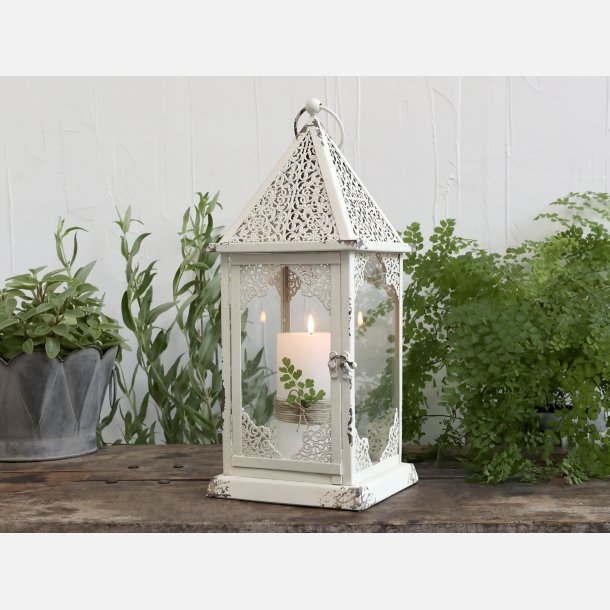  Lanterne m. dekor, antique creme