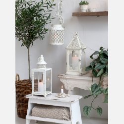  Lanterne m. dekor, antique creme