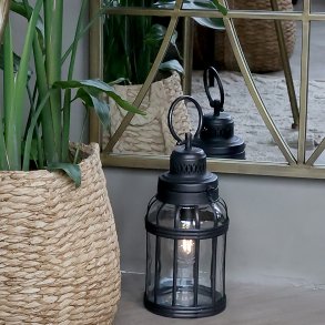 Staldlanterne inkl. pre & timer,, antik kul