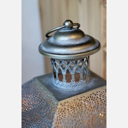 Lanterne m. dekor s�t af 2, tr�