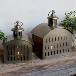 Lanterne, mesing, firkantet stor