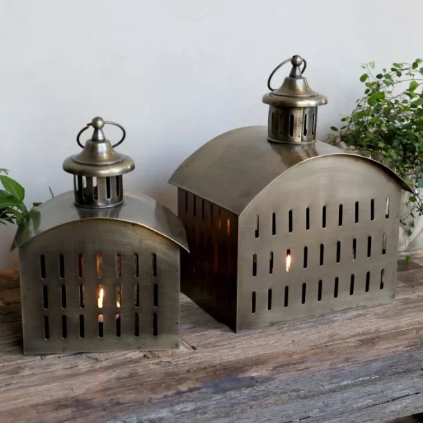 Lanterne, mesing, firkantet stor