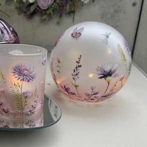 LED glaskugle, frosted, rosa